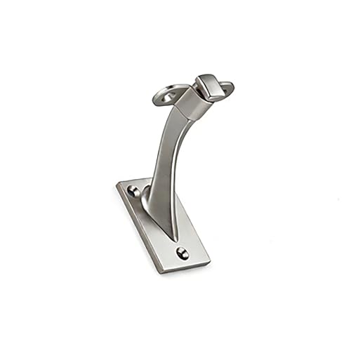 KHTUMEWARE 4 Pack 3 inch Satin Nickel Handrail Stair Brackets - Heavy-Duty Zinc Alloy Staircase Handrail Supports, Suitable for Home Stairs and Balcony Guardrails - color: Satin Nickel