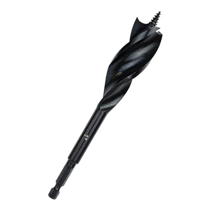 Greycore Tools 1 Inch x 6 Inch 3-Flute Auger Bit, Wood Drill Bit for Hard and Soft Wood, 1/4” Quick Change Shank, Woodworking Auger Bits (1” x 6” Auger) - size: 1" x 6", style: 6 Inch