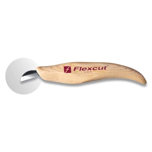 FLEXCUT Wood Carving Knives | Mini-Chip Carving Knife | Ultra-Thin 1095 High Carbon Steel Blade | Solid Ashwood Handle | 5/8 Inch | KN20 | Made in the U.S.A. - style: Mini-Chip Carving Knife, 5/8 Inch