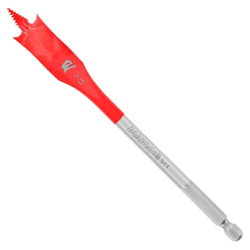 Diablo Spade Bits for Wood - 5/8" Diameter, 6" Length, 1/4" Hex Shank