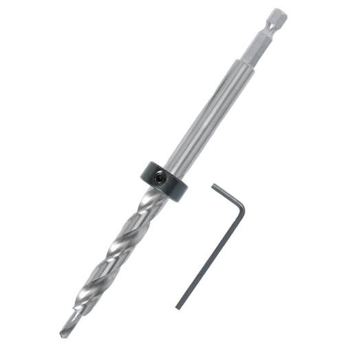 POWERTEC 71933-P2 1/4" Hex Shank Pocket Hole Drill Bit, Replacement Twist Step Drill Bit with Depth Stop Collar for Pocket Hole Jig System, Precision Drill Guide Woodworking Tools Accessories, 2 PK - style: 2PK 3/8" Step Drill Bit (1/4" Hex Shank)