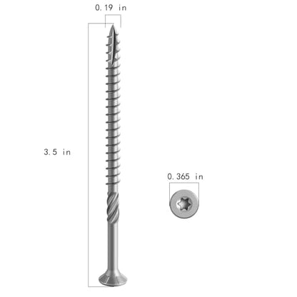 Wensilon #10 * 3-1/2" 304 Stainless Steel Deck Screws, (51pcs) 1 lbs.Exterior Wood Screws, Rust Resistant Epoxy Coated, Bronze, T20 Star Bit - color: Silver, size: 10*3-1/2