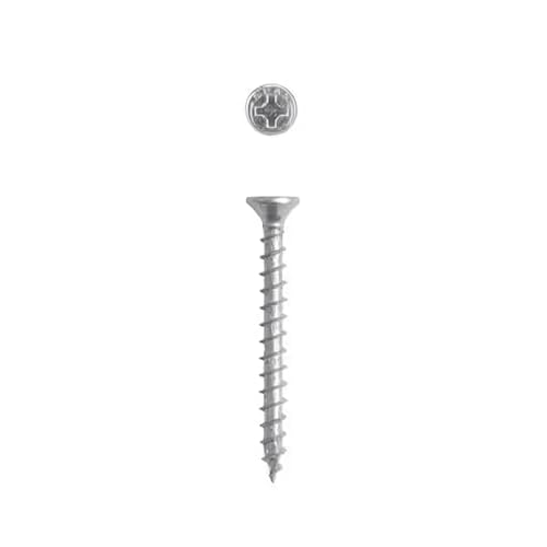 #10 x 2 Interior Flat Head Construction Wood Screws (1500 pcs) Phillips Square Unidrive Zinc - size: #10 x 2"