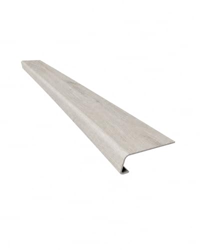 Luxury Vinyl Plank Flush Stair Nose Kit – Tread + Riser Combo (Ash Gray) - color: Ash Gray