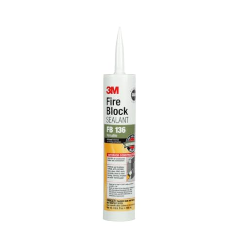 3M Fire Block Sealant FB136, Gray, 10.1 fl oz Cartridge, Single Component