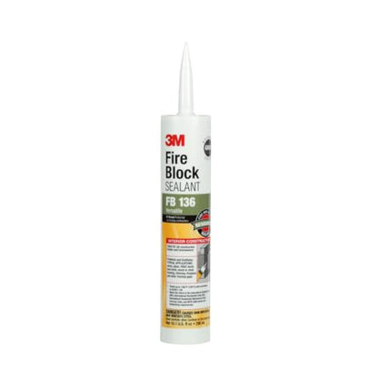 3M Fire Block Sealant FB136, Gray, 10.1 fl oz Cartridge, Single Component