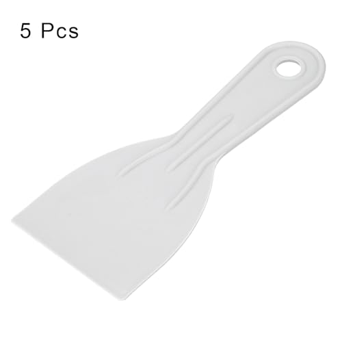 HARFINGTON 5pcs Putty Scraper 3" Width 1.7mm Thin Flexible Plastic Putty Knives for Taping Drywall Spreading Painting Wall Scratching Gray - size: 3"