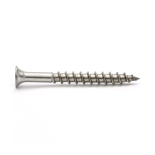 Stainless Steel Deck Screws, #6 x 2 inch, Square Drive, Type 17 Tip, 18-8 Grade, 100 Pack w/Bit Included