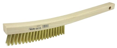 Weiler 44118 0.006" Wire Size, 5-1/2" Brush Length, 13" X 7/8" Block Size, 3 x 19 No. of Rows, Brass Bristles, Hardwood Block, Plater's Scratch Brush, Made in the USA (Pack of 12) - size: .006 Brass Wire x 13" x 7/8", style: Pack of 12