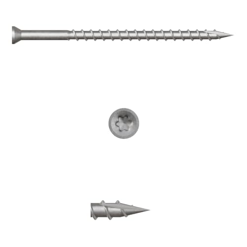 US4 - #8 x 2-1/2" - Trim Head T15 Star Drive Stainless Steel Wood Screws | 305 Stainless Steel | | Rust & Corrosion-Resistant | Outdoor Decking Screws (350, #8 x 2-1/2 Inches) - size: #8 x 2-1/2"