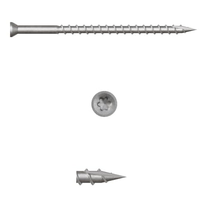 US4 - #8 x 2-1/2" - Trim Head T15 Star Drive Stainless Steel Wood Screws | 305 Stainless Steel | | Rust & Corrosion-Resistant | Outdoor Decking Screws (350, #8 x 2-1/2 Inches) - size: #8 x 2-1/2"