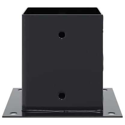 Post Bases 12 Pack 4.76x4.76 Inch Square Deck Support Anchors, Powder-Coated Steel Column Brackets for Pergola, Fence, Porch, and Mailbox Posts, Anthracite - size: 121 x 121 mm & 12