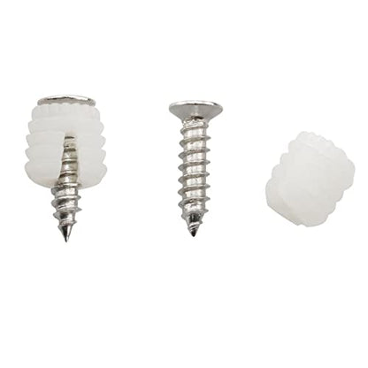 E-outstanding 20Pcs Plastic Dowel Inserts Hinge Expansion Plug with Mounting Screws for Hinges