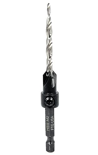 FTG USA #8 (11/64") Countersink Drill Bit for Wood with Tapered Drill Bit - size: #8, style: w/o Depth Stop
