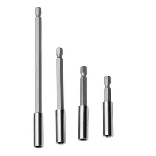 4 Pack Drill Bit Extension Magnetic Screwdriver Bit Holder Set Quick Release Magnet Tip Socket 1/4'' Hex Shank Extension Adapter Extender for Drills Cordless Drill Impact Driver Power Tool