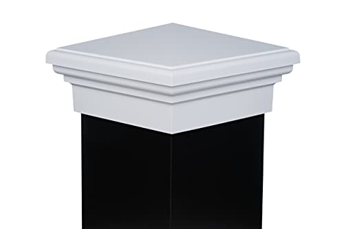 8x8 Post Cap (7.5") White New England Pyramid Style Post Top for Standard Pressure Treated Post Fences, Mailboxes & Decks… - color: White, size: 8x8 standard (7.5")