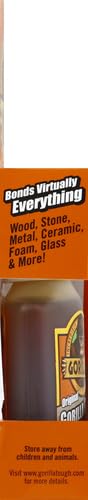 Gorilla Glue Original Waterproof Polyurethane Wood Glue Multi-Purpose Strong Adhesive Super Glue Strength - 2 Ounces