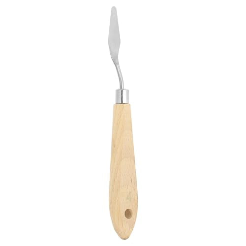 PATIKIL Art Spatula, No.4 12mm Stainless Steel Flexible Palette Knife Painting Knife Painting Spatula Oil Painting Mixing Scraper with Wood Handle for Canvas Acrylic Painting, Brown - style: No.4