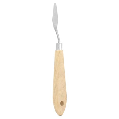 PATIKIL Art Spatula, No.4 12mm Stainless Steel Flexible Palette Knife Painting Knife Painting Spatula Oil Painting Mixing Scraper with Wood Handle for Canvas Acrylic Painting, Brown - style: No.4