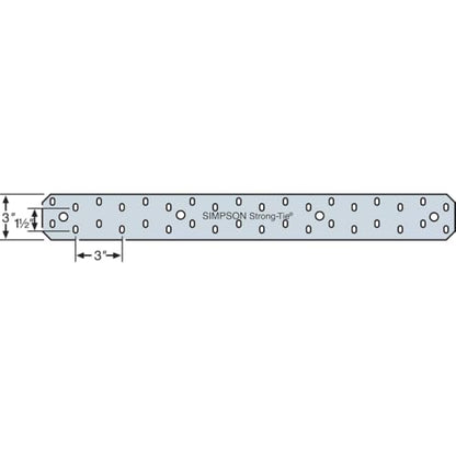 Simpson Strong-Tie MSTC28 MSTC 28-1/4 in. 16-Gauge Galvanized Medium Strap (Pack of 10)