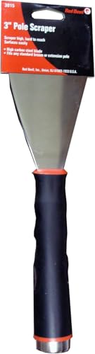 Red Devil 3015 3-Inch Straight Blade Pole Scraper with Threaded Handle, High Carbon Steel Blade for Surface Preparation, Paint Removal, and Hard-to-Reach Scraping - size: 3 Inch Straight