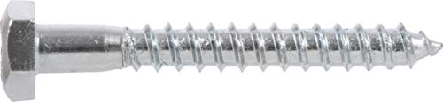 Hillman 50 Pcs Hex Head Lag Screws (3/8" x 6") | Hex Drive Wood Lag Bolts for Structural Wood Connections | Zinc-Plated Steel Fasteners for Decks, Framing, Retaining Walls & Outdoor Projects