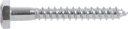 Hillman 50 Pcs Hex Head Lag Screws (3/8" x 6") | Hex Drive Wood Lag Bolts for Structural Wood Connections | Zinc-Plated Steel Fasteners for Decks, Framing, Retaining Walls & Outdoor Projects