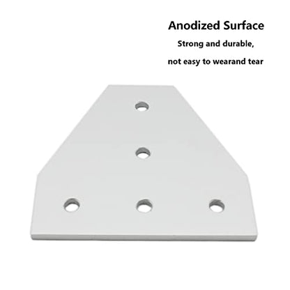 4 PCS Joint Plate, Surface Anodic Oxidation Silver T Shape Corner Bracket, 5 Hole Outside Joining Plate for 3030 Series Aluminum Profile 3D Printer Frame - size: 3030T