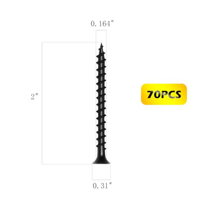#8 x 2 Inch Drywall Screws Phillips Flat Head Black Oxide Screws 70 PCS, Wood Screws for Furniture Cabinet DIY - size: #8×2