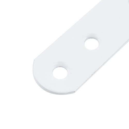 T Tulead White Straight Brackets Flat Bracket Braces Iron Mending Plates Repair Brace 2.95"x0.7"x0.06", 20PCS with Screws - style: White, 2.95"x0.7"x0.06", 20pcs