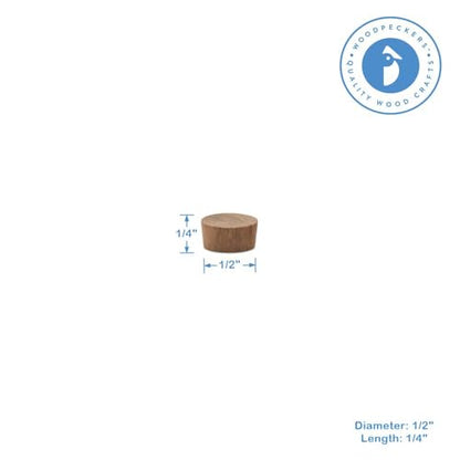 Wood Plugs for Furniture, 1/2 inch Walnut Wood Flat-Head Plug, Wooden Plug for Screw Holes - Pack of 100 by Woodpeckers - size: 1/2 Inch