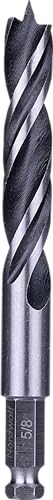NordWolf 5/8" Brad Point Wood Drill Bit, Double Flutes Design with 7/16" Hex Shank for Drills & Impact Drivers - size: 5/8" (1 Pc)