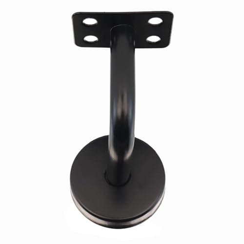 5pcs Stainless Steel Handrail Brackets, Black Flat Mounting Plate - style: Black, For Square Handrail