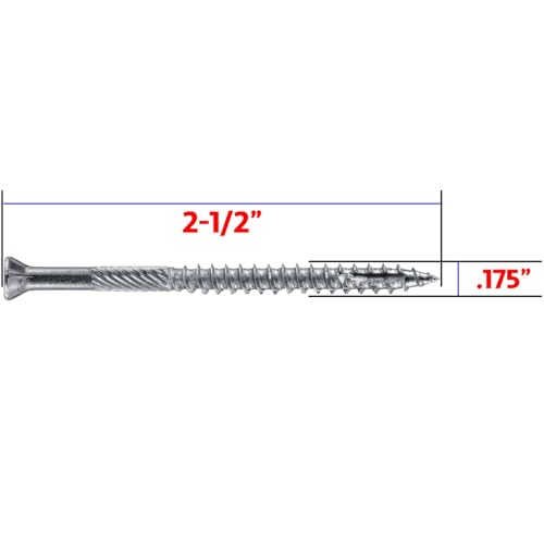 #9 x 2-1/2" Silver Star Stainless Steel Trim Head Screw Torx/Star Head - Trim Head Wood Screws - Grade 305 Stainless Steel Wood Screws - (5 POUNDS - 565 Approx. Screws) - color: STAINLESS STEEL, size: 2-½"