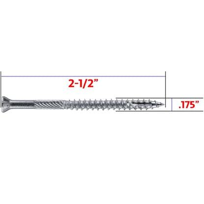 #9 x 2-1/2" Silver Star Stainless Steel Trim Head Screw Torx/Star Head - Trim Head Wood Screws - Grade 305 Stainless Steel Wood Screws - (5 POUNDS - 565 Approx. Screws) - color: STAINLESS STEEL, size: 2-½"