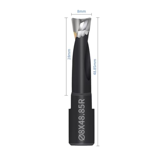 8mm Carbide Bit for DF500 Domino Joiner, Spiral Flute Cutter, 1 Pack - size: 8mm