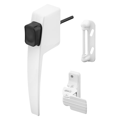 PRIME-LINE Screen & Storm Door Push Button Latch Set, White, Night Lock - color: White