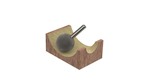 Kutzall Original Sphere Rotary Burr, 1⁄4" Shaft, Coarse - Wood Carving Bit for Bosch, DeWalt, Milwaukee Tools. Abrasive Tungsten Carbide Coating, 1" (25.4mm) Head Diameter, S-1
