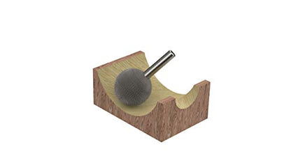 Kutzall Original Sphere Rotary Burr, 1⁄4" Shaft, Coarse - Wood Carving Bit for Bosch, DeWalt, Milwaukee Tools. Abrasive Tungsten Carbide Coating, 1" (25.4mm) Head Diameter, S-1