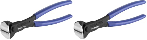 WORKPRO 8 Inch Nail Puller, End Cutting Pliers - Black Finish Chrome Vanadium Steel, High Leverage End Cutting Nipper, Carpenters Pincers, End Snips for Pulling Nails or Cutting Wires (Pack of 2) - size: Large (Pack of 2)