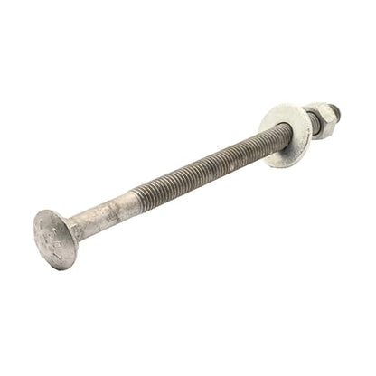 1/2" x 8" (25 Pack) Galvanized Carriage Bolt Kit Grade 307A Includes 1/2" USS Flat Washers (25 pcs) and 1/2"-13 Hex Nuts (25 pcs), Hot Dip Galvanized for Exterior Use by - Fastener Depot
