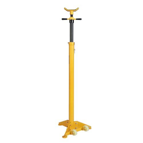 YELLOW JACKET 3/4 Ton Underhoist Support Stand with Two Wheels, Lifting from 43.3" to 70.9", Bearing Mounted Spin Handle, Contoured Saddle, Supports Vehicle Components, Self-Locking Screw - size: 3/4 ton with Two Wheels
