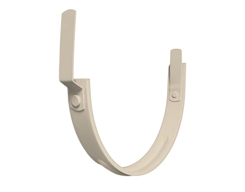 8" Halfround Gutter Hanger - Aluminum - Powder Coated to Match Gutter Coil Color - Works on Straight and Slanted Fascia (8" Halfround) (Almond, 8 inch) - color: Almond