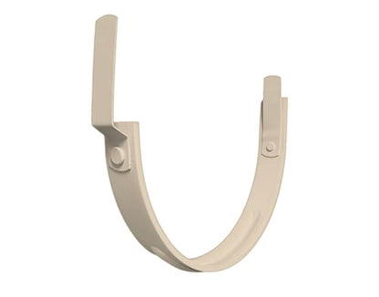 8" Halfround Gutter Hanger - Aluminum - Powder Coated to Match Gutter Coil Color - Works on Straight and Slanted Fascia (8" Halfround) (Almond, 8 inch) - color: Almond