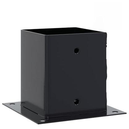 4.76x4.76 Inch Square Post Bases Powder Coated Steel 4 Pack - color: Anthracite, size: 4.76 x 4.76" (L x W)
