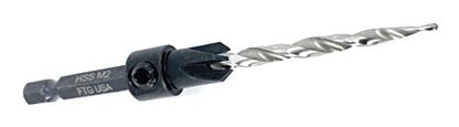 FTG USA #8 (11/64") Adjustable Tapered Wood Countersink Drill Bit - size: #8, style: w/o Depth Stop