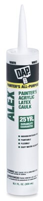DAP Alex Painter's Acrylic Latex Caulk, White, 10.1 Oz (7079818670) (Pack of 12) - color: White, size: 10.1 Fl oz. (Pack of 12)