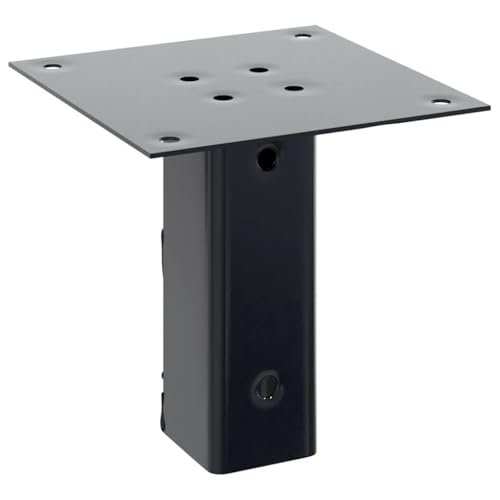 2x2 Square Post Bases 12-Pack Anthracite Steel Brackets - color: Anthracite-A, size: 2.01 x 2.01" (L x W)