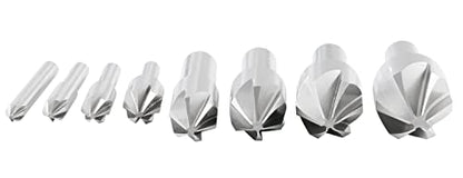 Accusize Industrial Tools 60 Degree 6 Flute H.S.S. Machine Countersink, 8 Pcs, Precision Ground, 0206-0010 - size: 60°