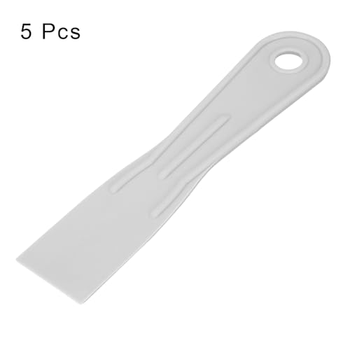 HARFINGTON 5pcs Putty Scraper 1.6" Width 1.7mm Thin Flexible Plastic Putty Knives for Taping Drywall Spreading Painting Wall Scratching Gray - size: 1.6"